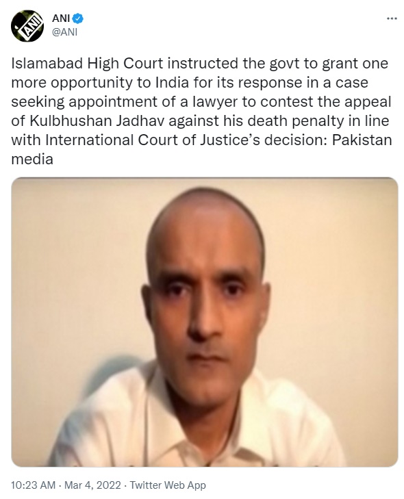 Islamabad High Court instructed over kulbhushan jadhav case