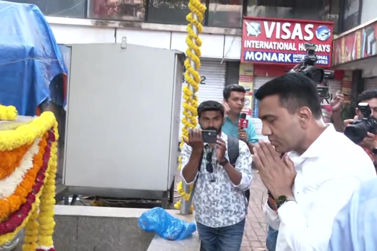 Goa CM Pramod Sawant offers prayers at Sri Datta Temple as counting begins