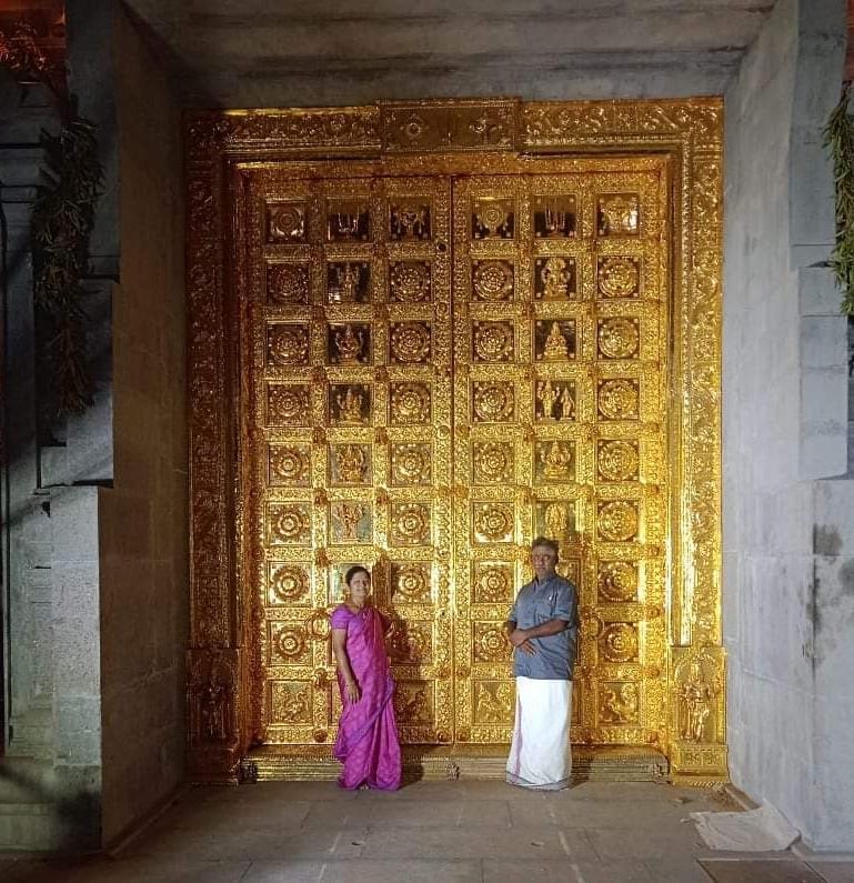 The portal doors are gilded