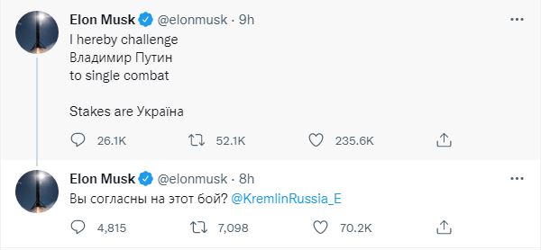 Elon Musk Challenges Russia