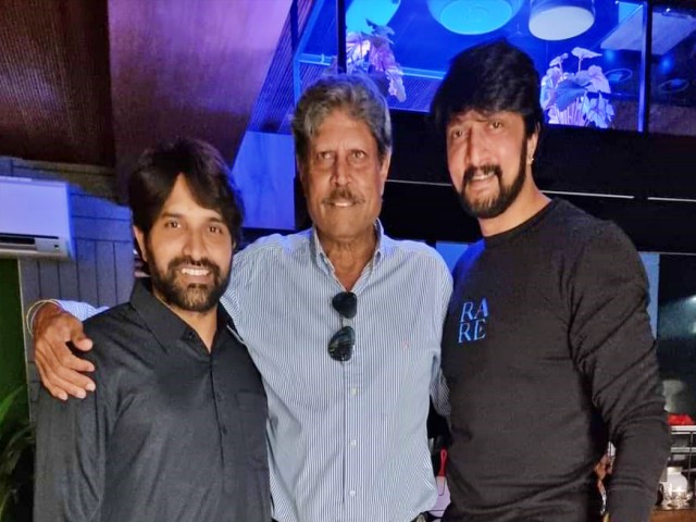 Sudeep with John Kapil Dev, Johnny Master