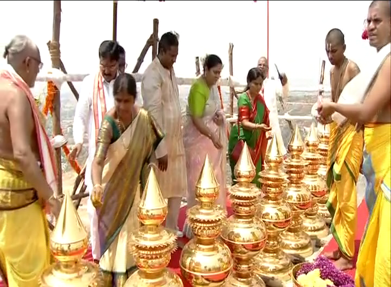 Started Yadadri Temple Reopening process and cm kcr is the first devotee to start