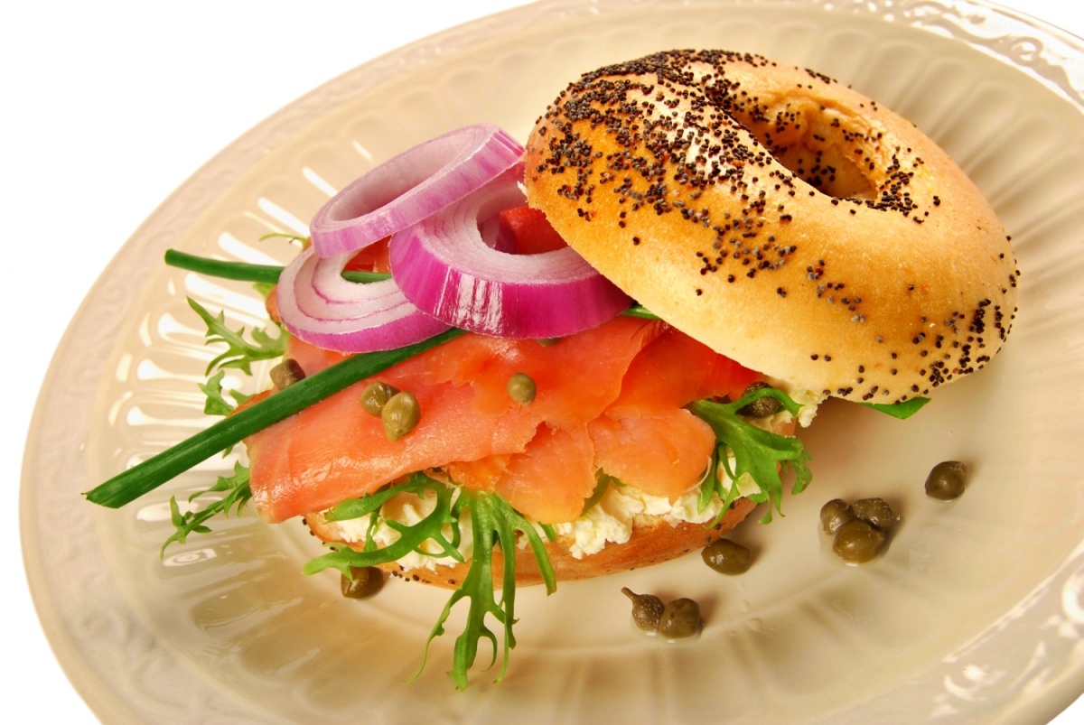 Bagel and salmon