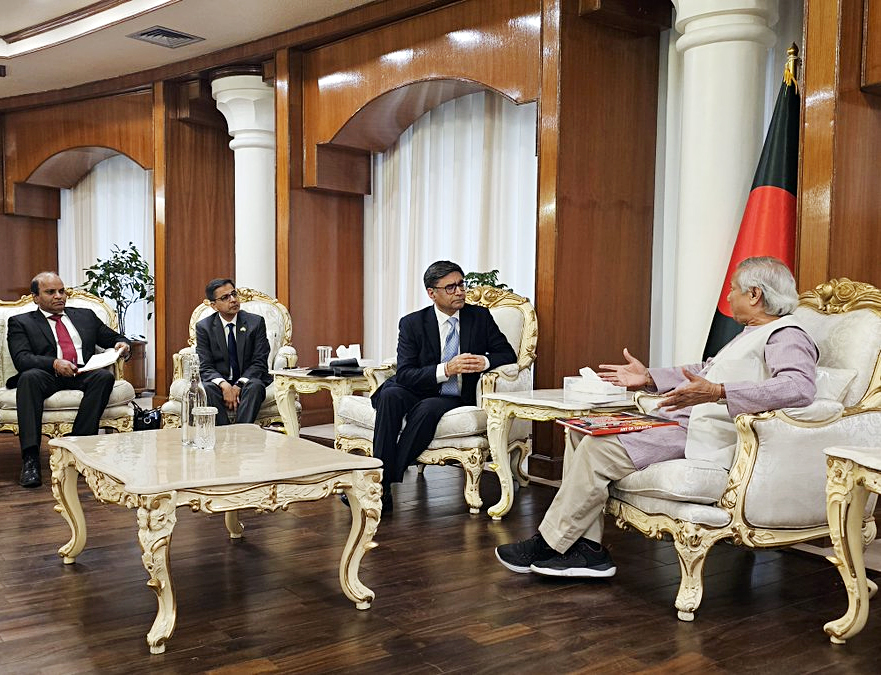 Indian Foreign Secretary Vikram Misri meets Bangladesh Chief Adviser Professor Muhammad Yunus, in Dhaka on Dec. 10, 2024