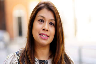 FILE - Member of Parliament Tulip Siddiq stands outside 10 Downing Street, London, May 13, 2022.