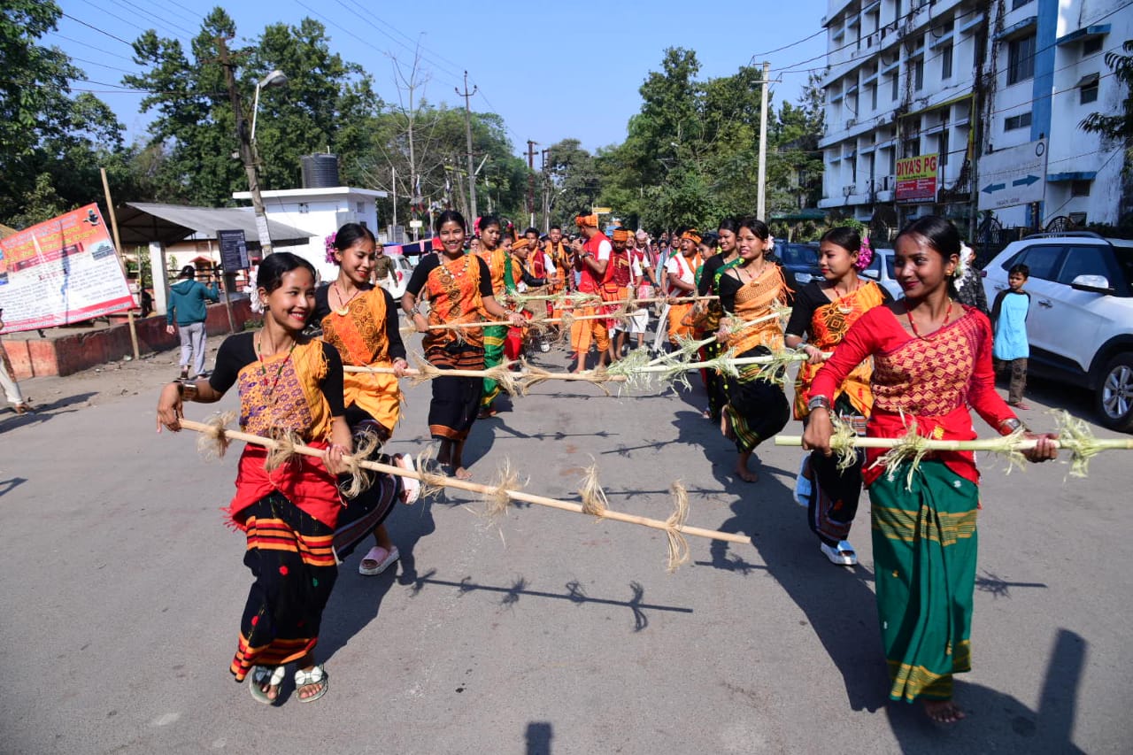 Cultural procession on the occasion of 113th Bhogali Mela in Nagaon