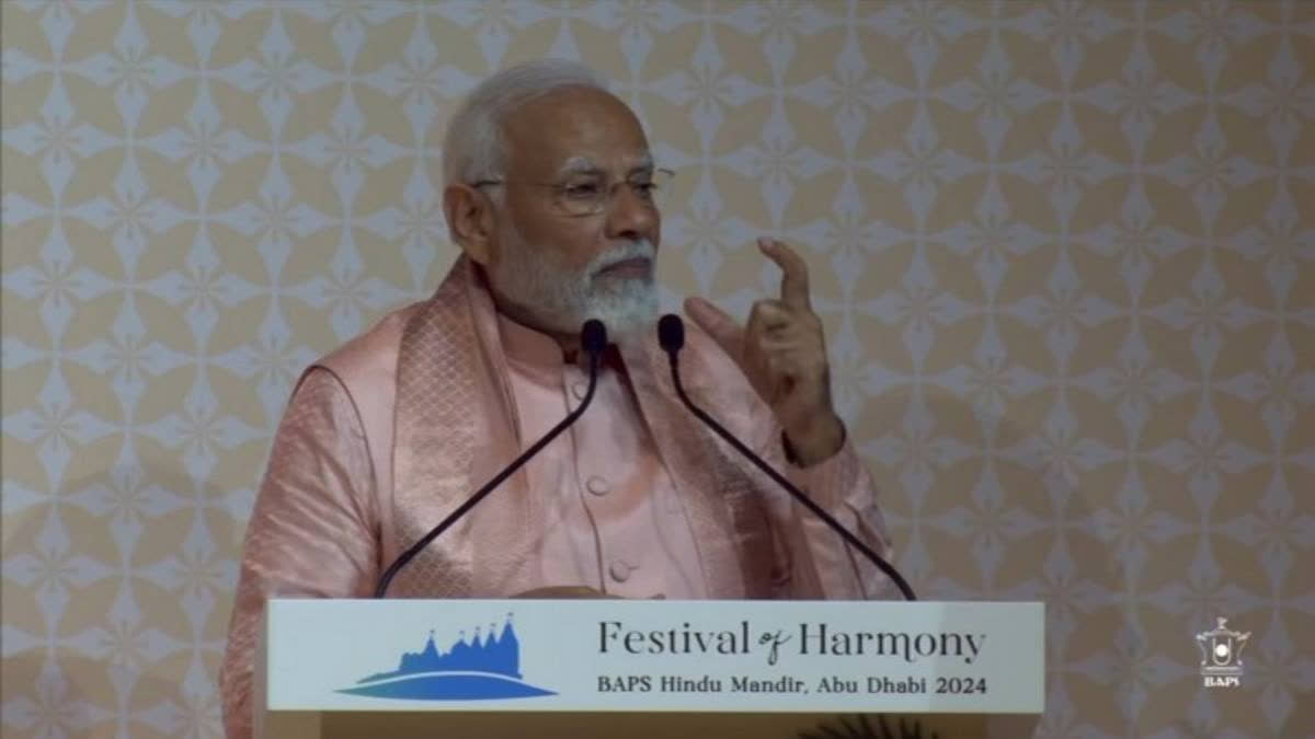 After inaugurating first Hindu temple in Abu Dhabi on Wednesday, PM Modi PM Modi expressed his deep spiritual connection with India expressing hope for more devotees to visit the UAE, which was previously known for its high-tech buildings like the Burj Khalifa and Sheikh Zayed Mosque.