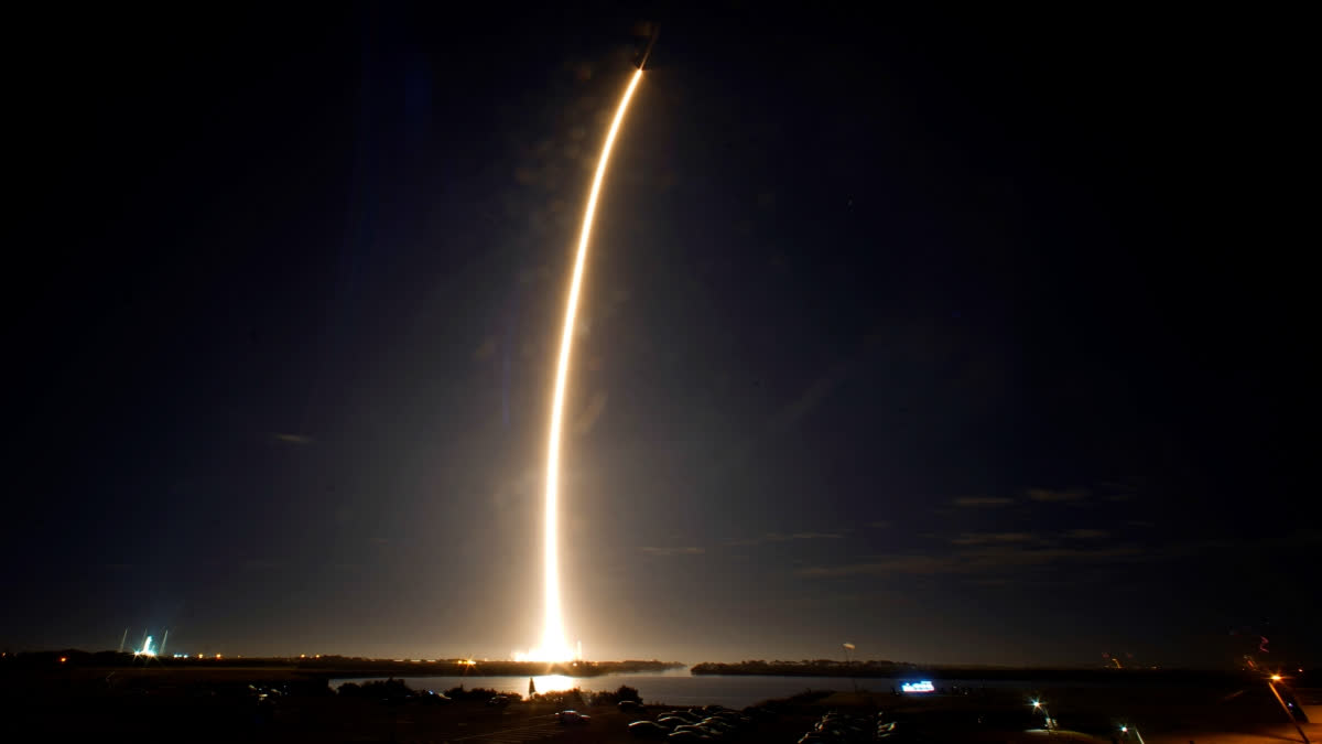 A SpaceX Falcon 9 rocket lifts off from pad 39A at Kennedy Space Center in Cape Canaveral, early Thursday,. If all goes well, a touchdown attempt on the moon by Intuitive Machines' lunar lander would occur February 22, after a day in lunar orbit.
