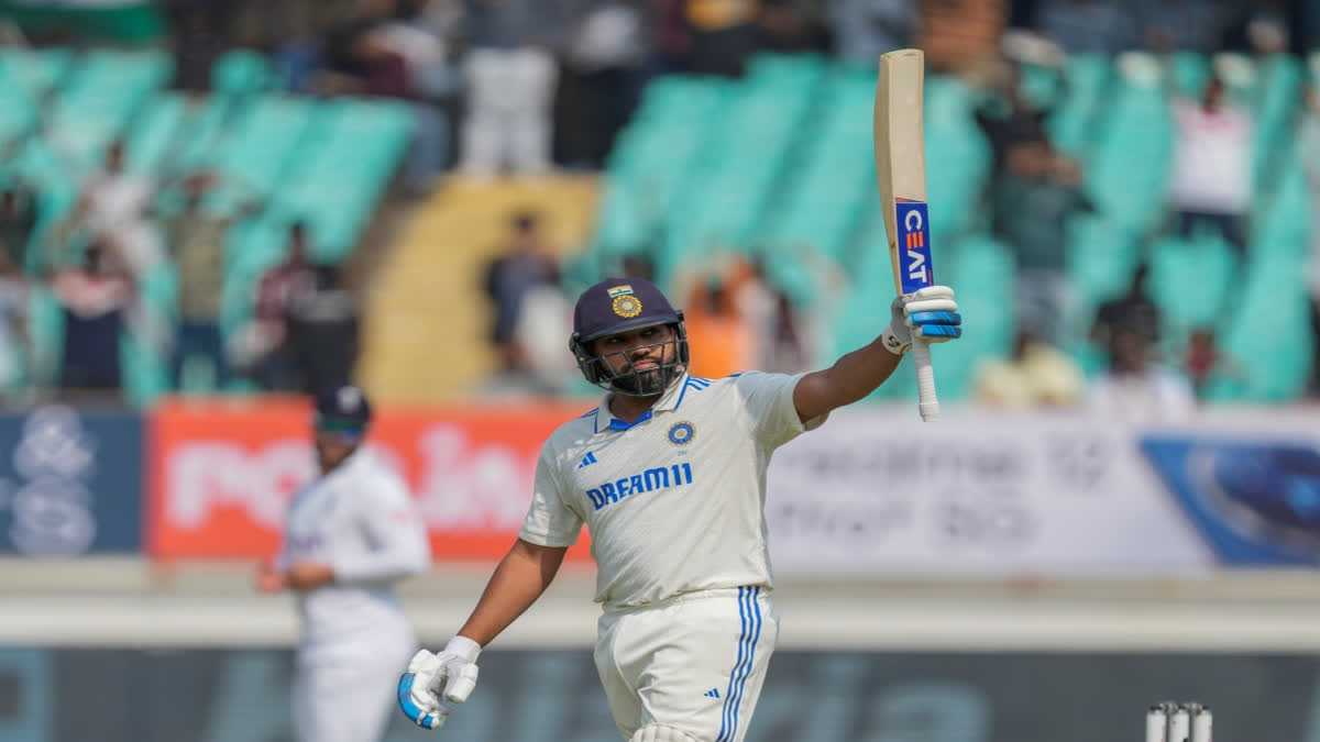 Rohit become second highest six-hitter for India in Tests.