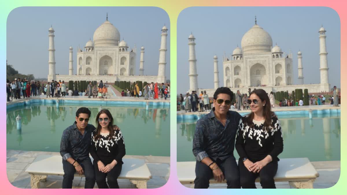 Cricket legend Sachin Tendulkar and his family visit The Taj Mahal