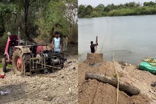 Extraction Sand with Tractor Rope