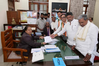 Three Congress candidates and two candidates from BJP-JDS alliance have filed nomination papers for the Rajya Sabha polls scheduled to be held on February 27