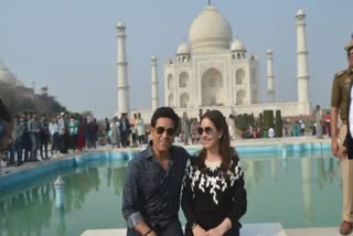 Sachin Tendulkar visit Taj Mahal  Taj Mahal  താജ്‌മഹൽ  സച്ചിൻ ടെണ്ടുൽക്കർ  അഞ്ജലി ടെണ്ടുൽക്കർ