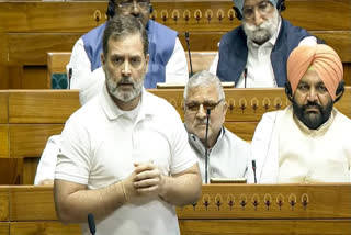 Leader of Opposition Rahul Gandhi speaks in the Lok Sabha