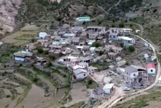 A scenic view of a village near Niti Pass.