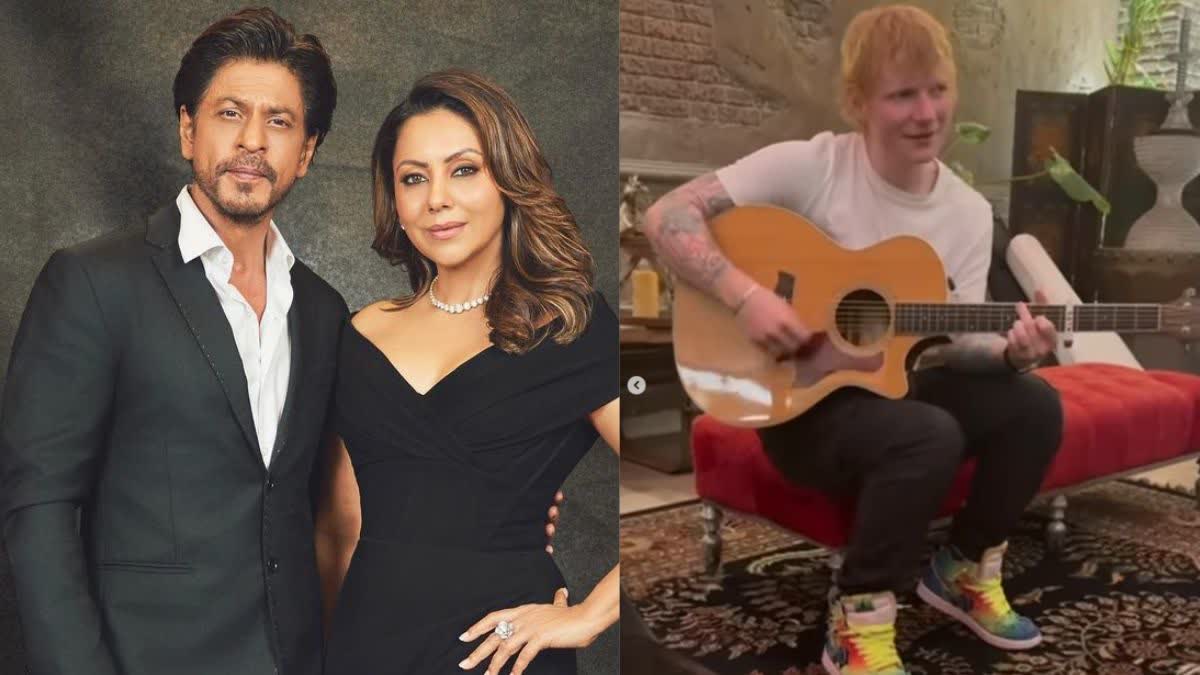 Ed Sheeran performing for Shah Rukh Khan and Gauri khan