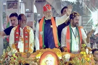 narendra Modi road show in Hyderabad