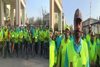 Bicycle rally organized by security agencies for awareness against drugs in Pathankot