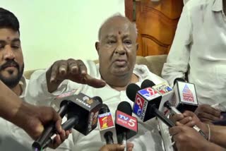 Former Prime Minister H D Deve Gowda spoke to the media.