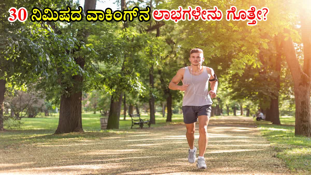 30 MINUTE WALKING HEALTH BENEFITS  DIABETES  WALKING HEALTH BENEFITS  ವಾಕಿಂಗ್​ನ ಆರೋಗ್ಯದ ಲಾಭಗಳು