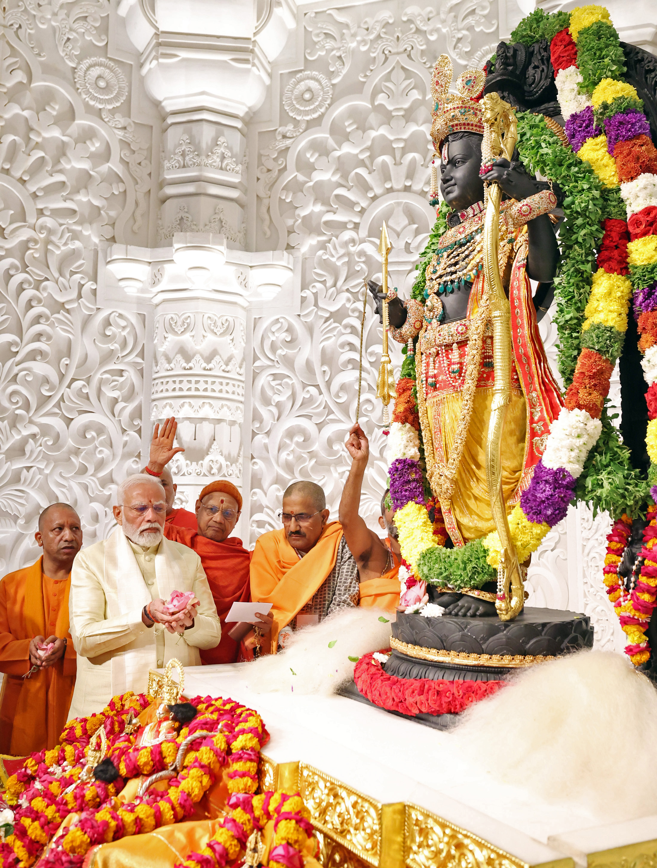 SILVER GOLDEN CLOTHS FOR SRI RAM LALLA AND SURYA ABHISHEK