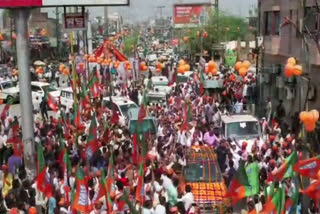 Chief Minister bhajanlal sharma took out a road show in Bharatpur, crowd gathered