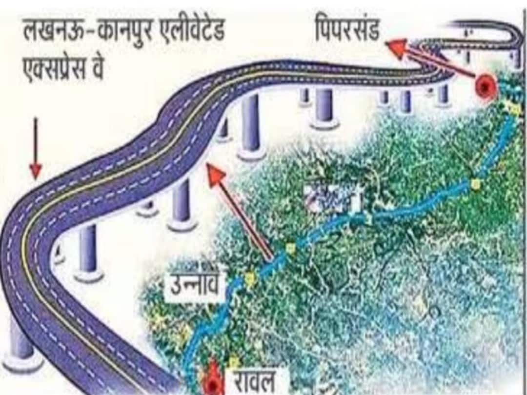 लखनऊ-कानपुर एक्सप्रेस-वे का नक्शा.