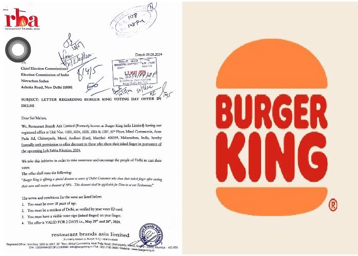 Delhi Voting Day Burger Offers