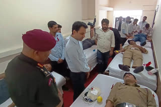 Blood donation camp on the birthday of martyr Major Mustafa in Udaipur.