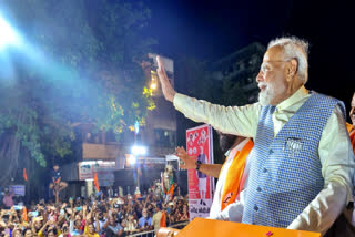 Prime Minister Narendra Modi held a mega roadshow in Mumbai on Wednesday evening to canvass support for the candidates of the BJP and its allies as thousands of people lined up to greet him.