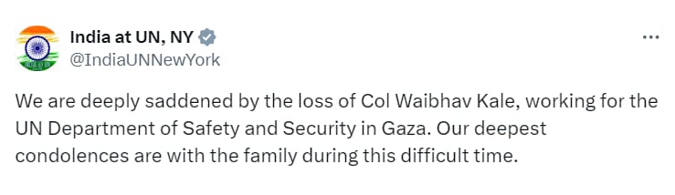 Colonel Vaibhav Kale Killed In Gaza