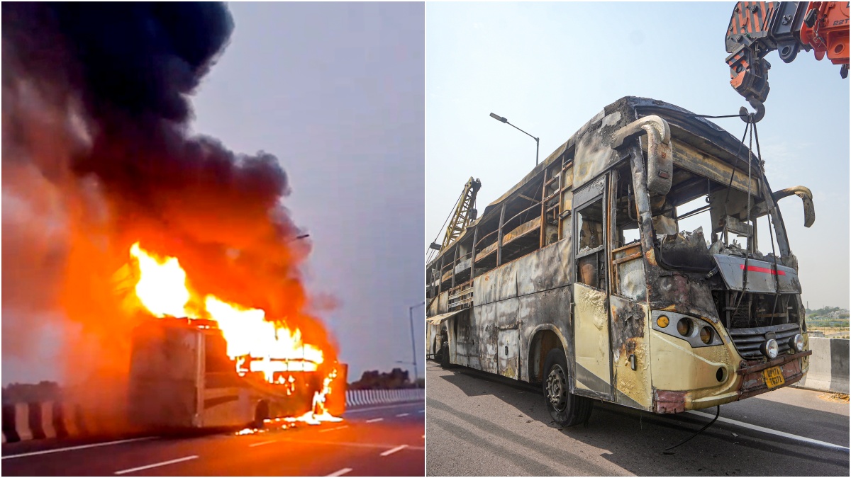 BUS FIRE IN LUCKNOW