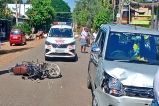ಬೈಕ್ ಕಾರು ಡಿಕ್ಕಿ Bike Car Accident Davanagere