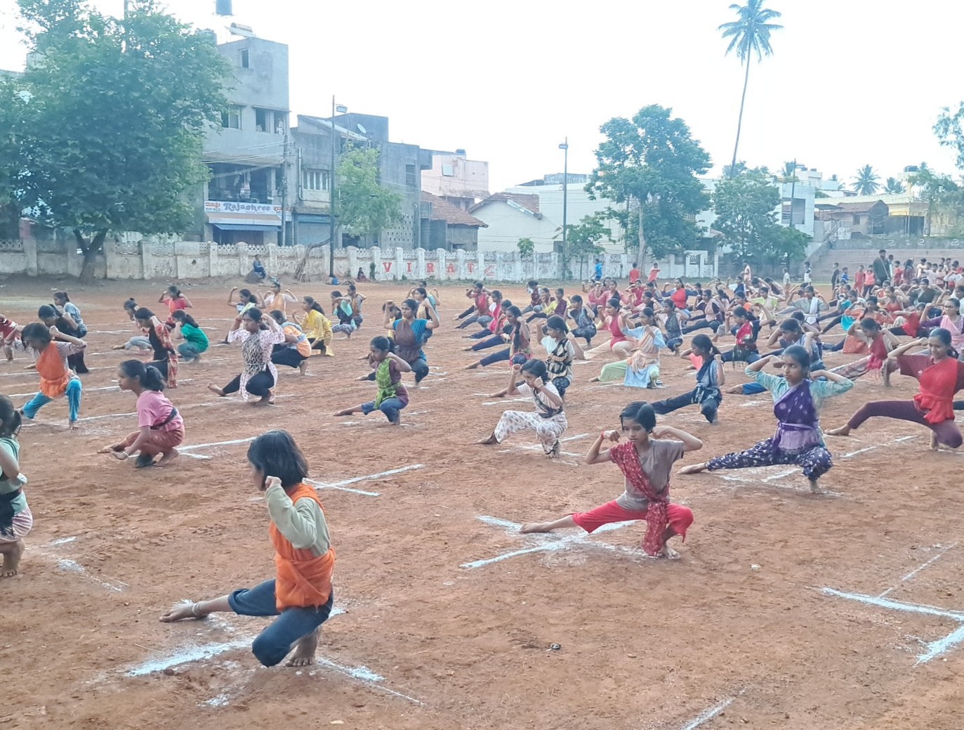 Ancient martial arts training camp in Belgaum: Children demonstrate martial arts skills with gusto