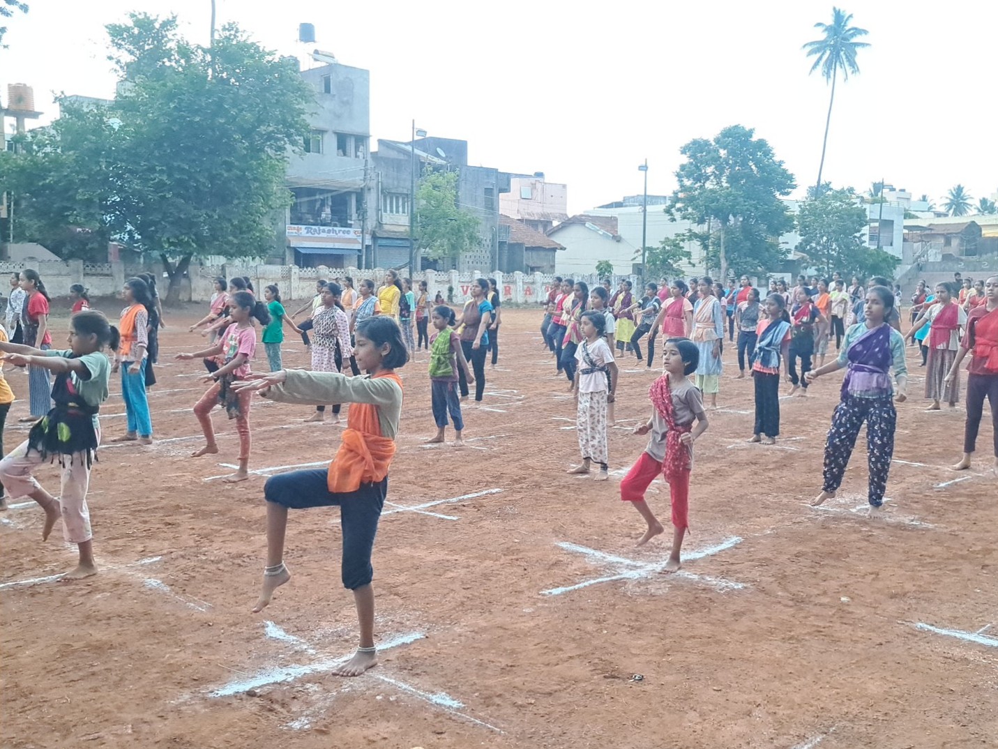 Ancient martial arts training camp in Belgaum: Children demonstrate martial arts skills with gusto