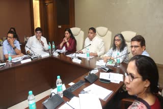 National President of National Commission for Protection of Child Rights, Priyank Kanungo (C) chairs review meeting of various departments of Madhya Pradesh