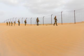 BSF personnel patrolling the border in Rajasthan