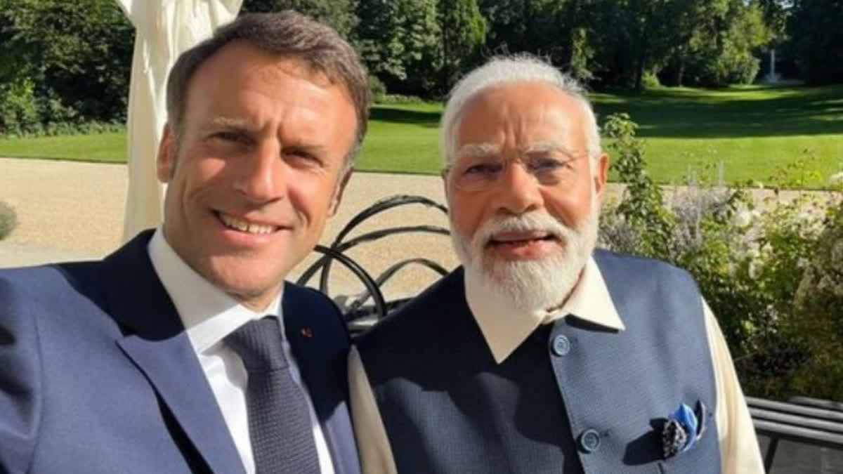 French President shares selfie moment with PM Modi