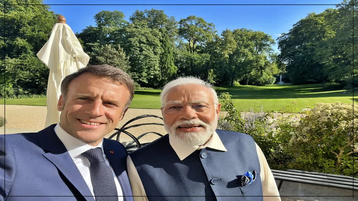 French President shares selfie PM Modi