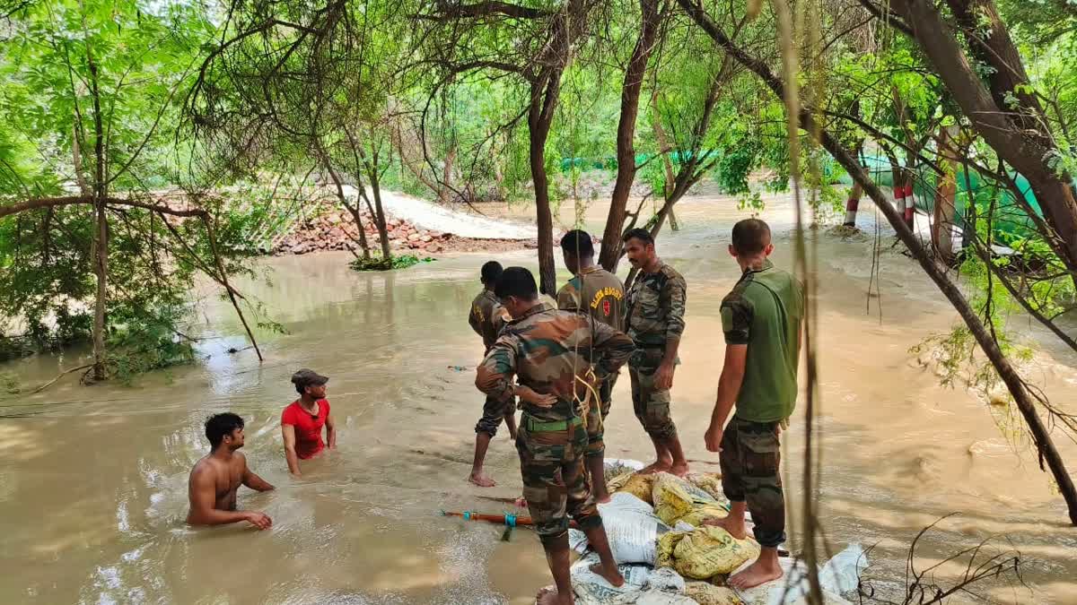 After wreaking havoc on lives and livelihoods in parts of Delhi close to it, the swollen Yamuna on Saturday morning followed a downward trend, albeit at a slow pace of a few centimetres per hour. However, it is still flowing over two metres above the danger mark of 205.33 metres.