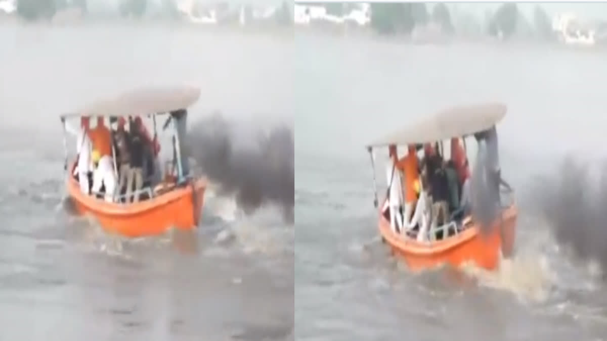 Chief Minister Bhagwant Mann's boat, which survived the capsize, was visiting the flood-affected areas