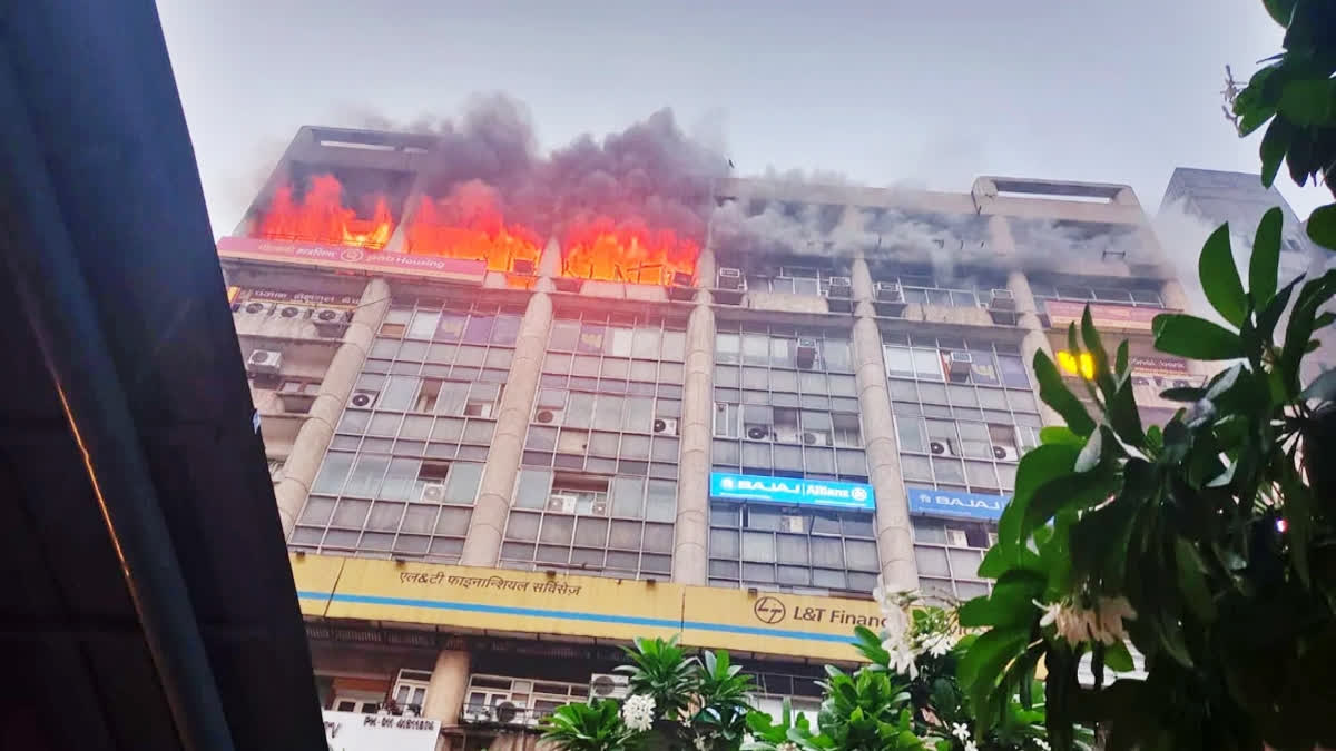 A fire broke out in a building in central Delhi's Barakhamba Road, officials said.