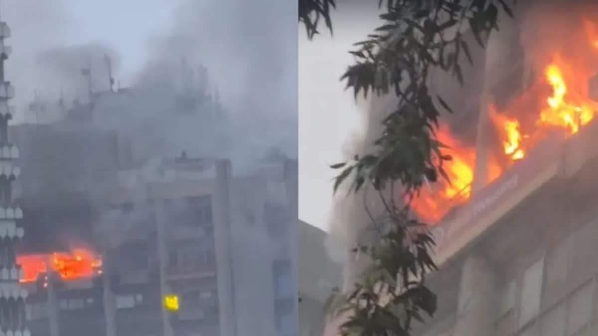 DCM बिल्डिंग की 9वीं मंजिल पर लगी आग