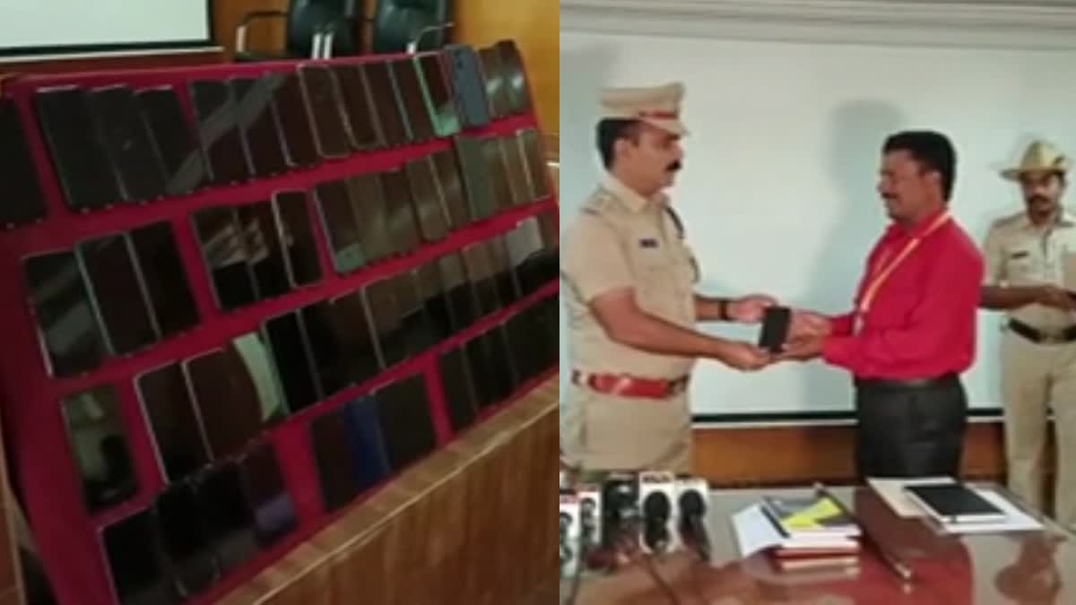 SP handed over the lost mobiles to the public