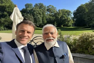 French President shares selfie moment with PM Modi