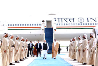 pm modi arrives in abu dhabi for final two nation visit UAE President to bolster bilateral ties