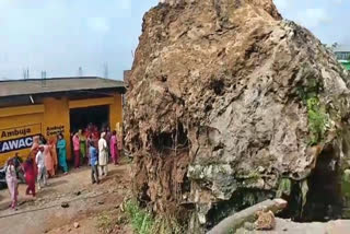 A giant rock fell from the mountain in Bharadighat