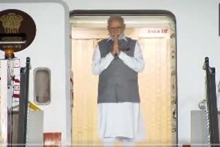 Prime Minister Narendra Modi arrives at Palam airport in Delhi