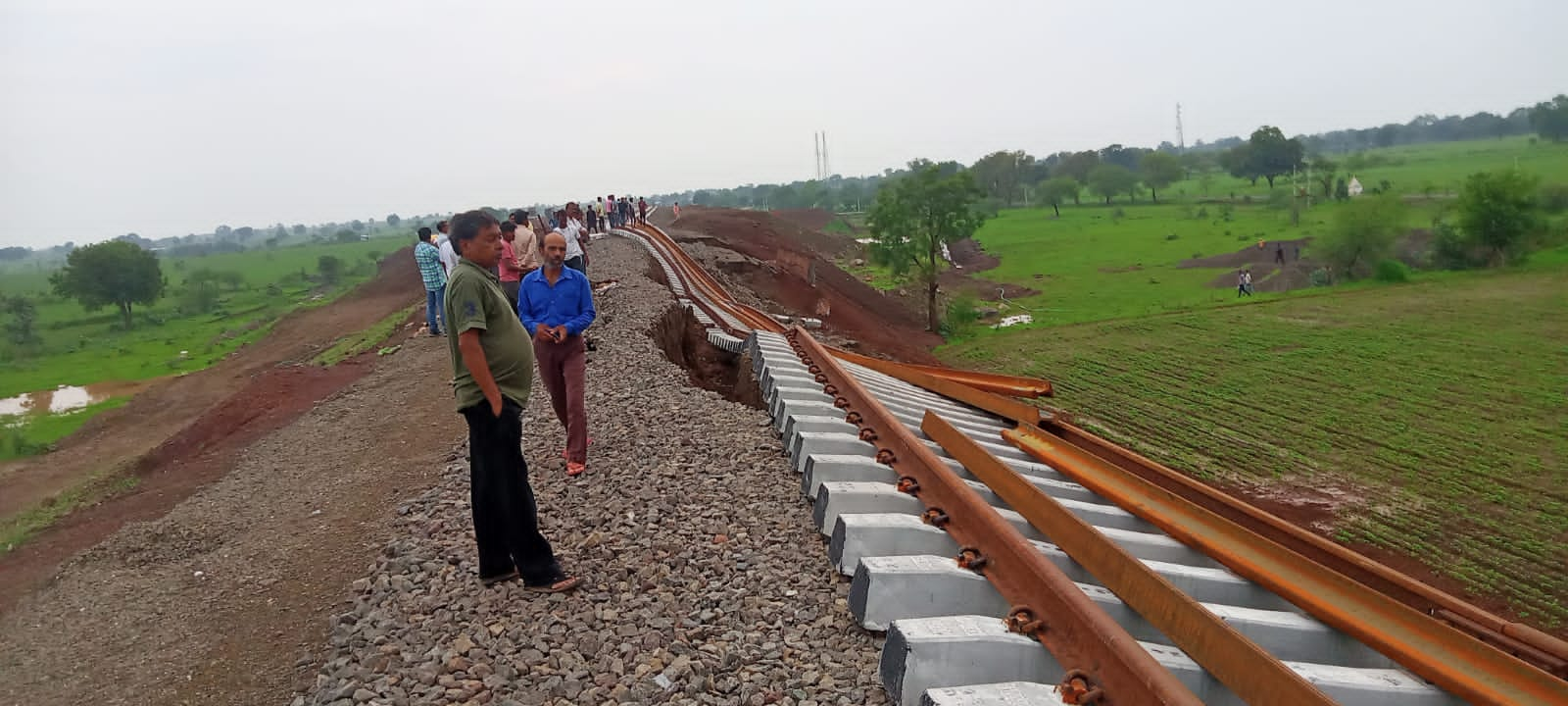 Indore Akola railway track sunk