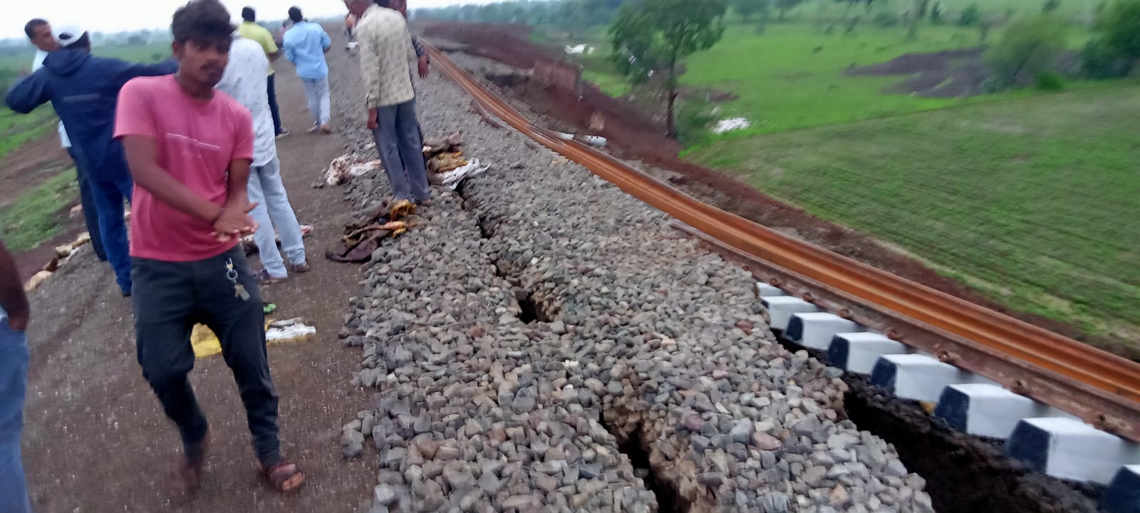 Indore Akola railway track sunk